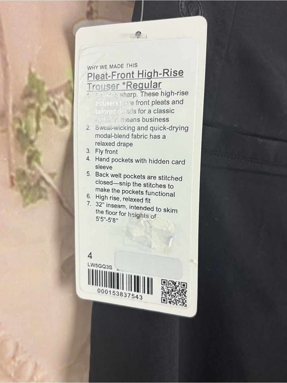 SOLD NEW Lululemon Athletica Black High-Rise Pleated Trousers - Picture 8 of 9